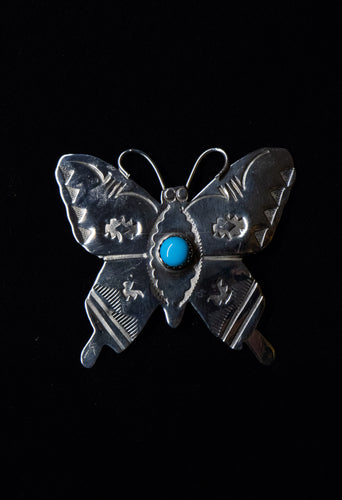 Butterfly Pin Sterling Turquoise - Atira's Southwest